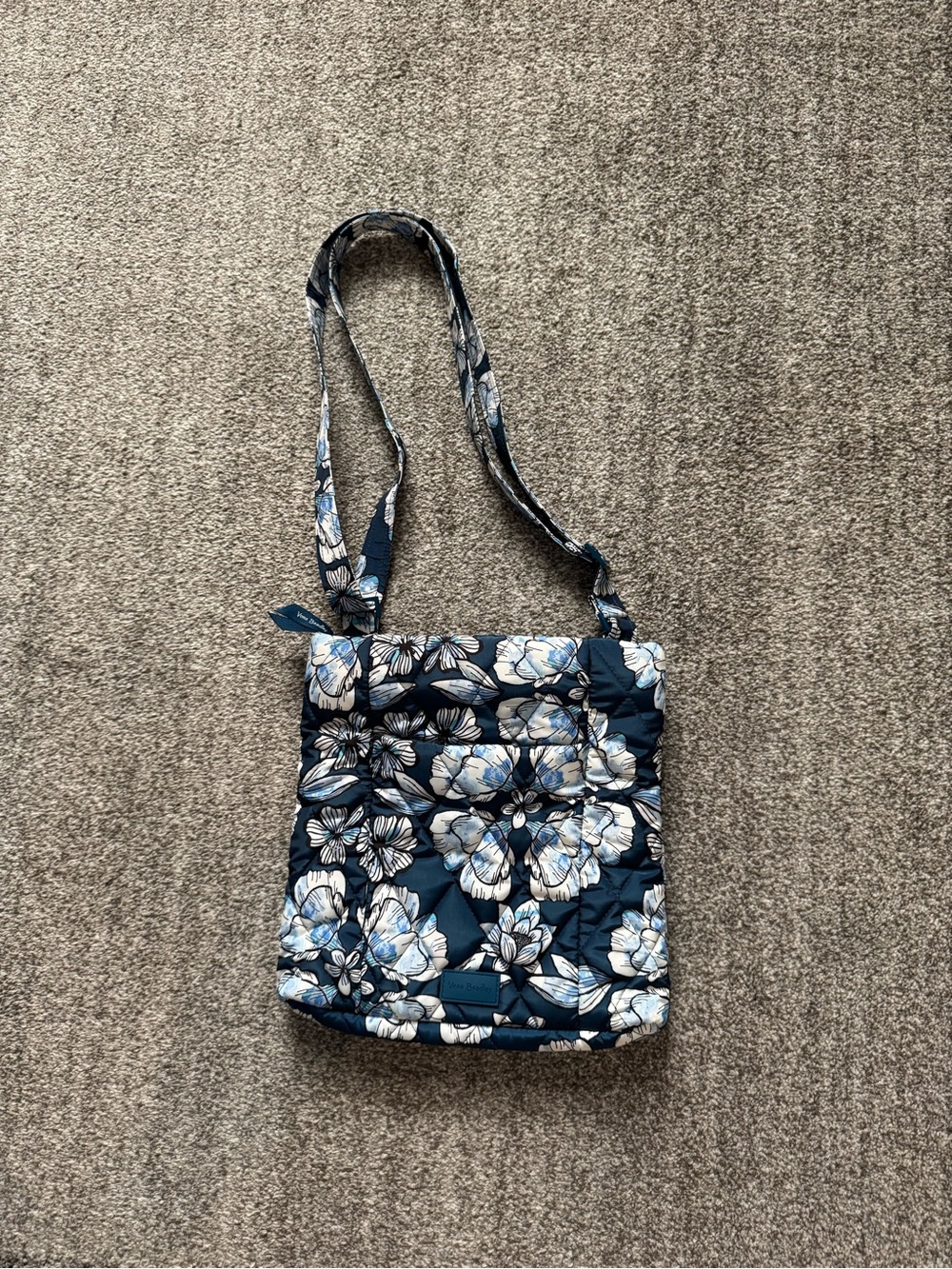 Vera Bradley Navy and White Floral Quilted Crossbody